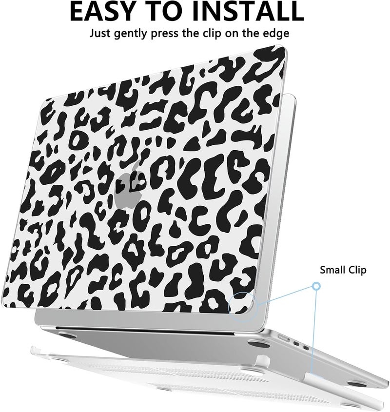 AKIT Compatible with MacBook Air 13 inch Case 2026 2025 2024-2022 M4/M3/M2 A3240 A3113 A2681, Unique Pattern Hard Shell Case+Screen Protector+Keyboard Cover for MacBook Air 13.6 inch, Black Leopard 2 - Image 4